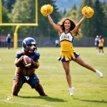 Bear plays football to impress